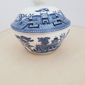 Unk Ceramic Bowl with Blue Patterns